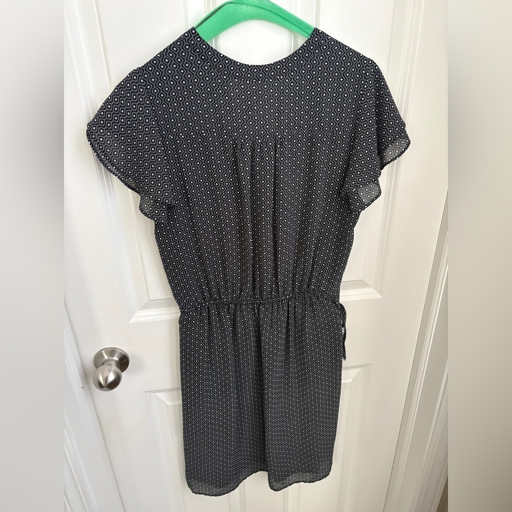 H&M Fluttersleeve Drawstring Mini Dress Women’s 6 Business Casual Work Teacher - Picture 4 of 5